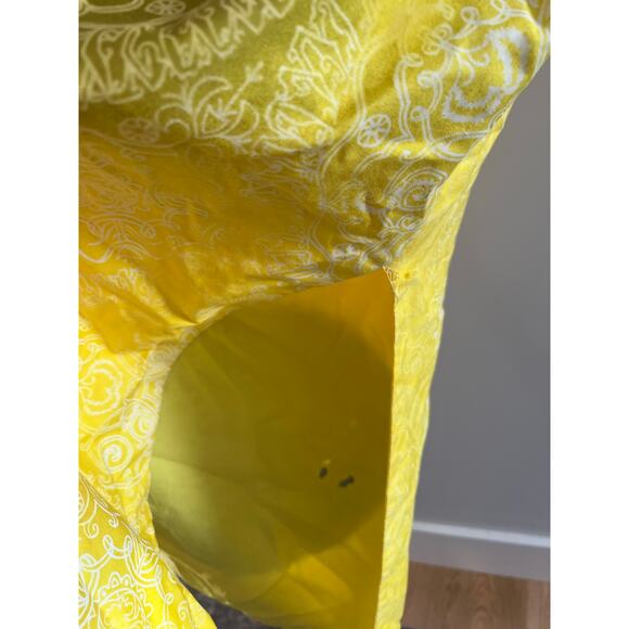 Vintage Pop Art Sleeveless Long Shift Dress Yellow Abstract Size S/M JL - Picture 3 of 7